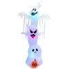 Tangkula 10FT Tall Halloween Inflatable Stacked Ghosts w/ Built-in RGB Lights Inflatable Overlap Ghosts Halloween Decor w/ Ropes & Stakes - 2 of 4