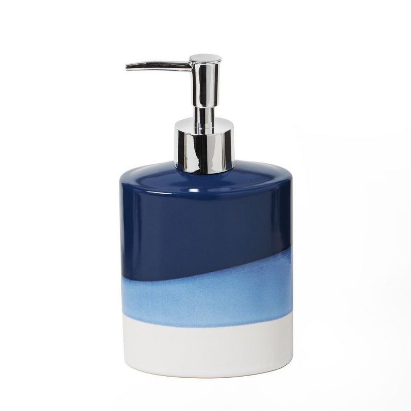 Alanya Lotion/ Liquid Soap Dispenser Bottle Blue & White by SKL Home, 1 of 5
