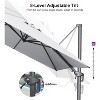 PURPLE LEAF Cantilever Patio Umbrella Outdoor Offset Umbrella with 3 Years Fade Resistance Recycled Fabric With Base - 3 of 4