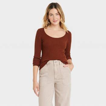 Women's Shrunken Rib Scoop Neck Pullover Sweater - Universal Thread™