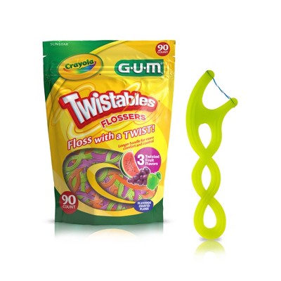GUM Crayola Twistables Fluoride Flossers - 90ct