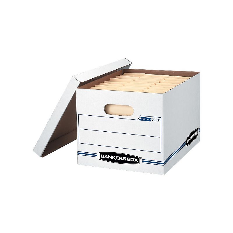 Bankers Box STOR/FILE Storage Box Letter/Legal Lift-off Lid White/Blue 12/Carton 00703, 2 of 8
