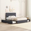 Full Size Upholstered Platform Bed with 4 Storage Drawers and Adjustable Headboard - 3 of 4