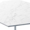 NicBex 32" Modern Round Dining Table with Printed White Marble Table Top, End Table for 4, Leisure Coffee Table for Dining Room, Living Room - 4 of 4