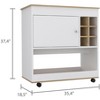 NicBex Mobile Kitchen Island Cart Morden Kitchen Carts on Wheels with Storage, Storage Shelf, 1 Cabinet Door and 6 Bottle Rack for Kitchen - 2 of 4