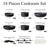 CAROTE 18pc Non Stick Cookware Set with Detachable Handle, Induction RV Set, Black - image 2 of 4