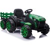 12V Kids Ride-On Tractor with Detachable Trailer, Remote Control, LED Lights, Battery Powered Farm Vehicle Toy Car Gift for Boys and Girls - 2 of 4