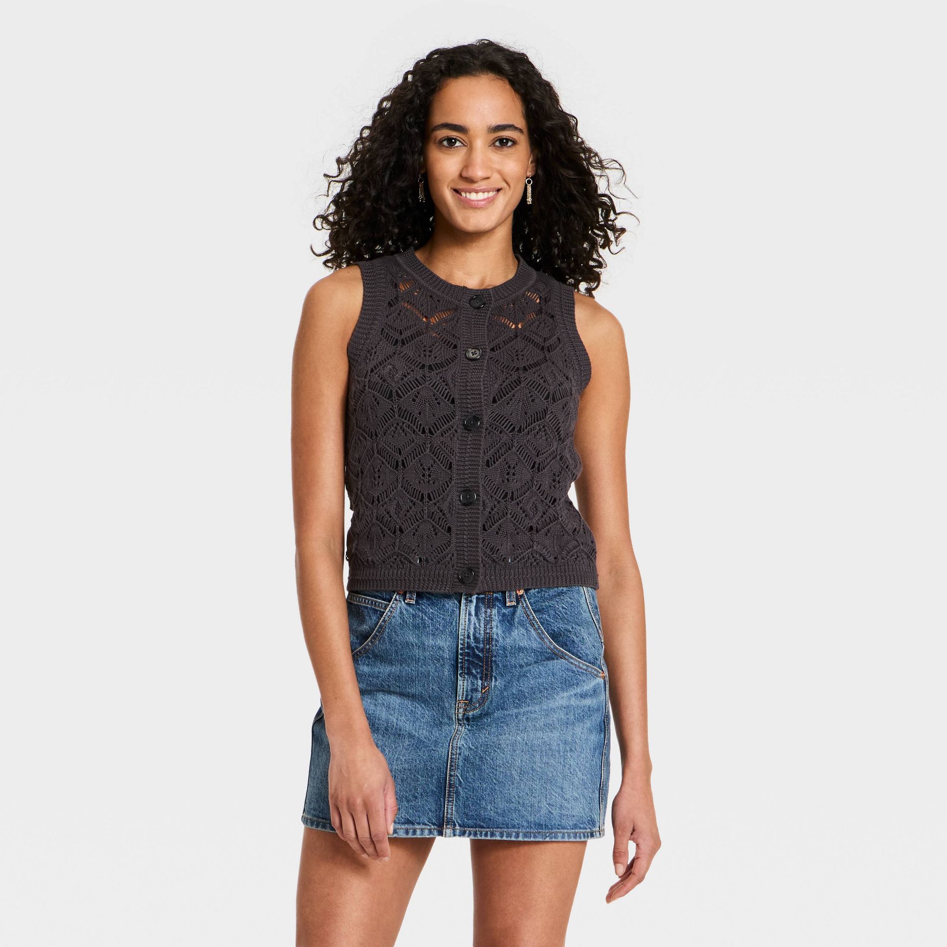 Women's Openwork Sweater Vest - Universal Thread™