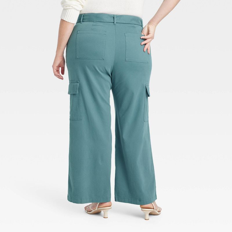Women's High-Rise Wide Leg Cargo Pants - Ava & Viv™, 2 of 4