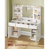 Vanity Desk with 9 LED Lights & Power Outlets, 43.3 Inch Makeup Table with 2 Cabinets, 3 Drawers & 8 Compartments, Dressing Table, Cloud White - 3 of 4