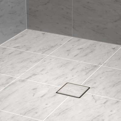 6-Inch Stainless Steel Square Shower Drain with Hair Strainer