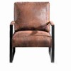 CAVINAS PU Leather/Microfiber/Velvet Upholstered Accent Chair with Metal Frame,Mid Century Arm Chair with Cushion for Bedroom,Reading Room - 3 of 4