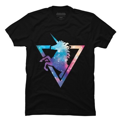Men's Design By Humans Galaxy Unicorn By Retkikosmos T-Shirt