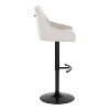 LumiSource Set of 2 Hannah Adjustable Barstools Black Metal/Cream Fabric - 3 of 4