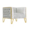 Set of 2 Vector Velvet Accent Chairs Gray - Manhattan Comfort: Plush Upholstery, No Assembly Required - 3 of 4