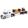 International Lonestar Flatbed Truck White with 6 Toxic Barrels, 3 Pallets and Forklift 1/32 Diecast Model by New Ray - 4 of 4