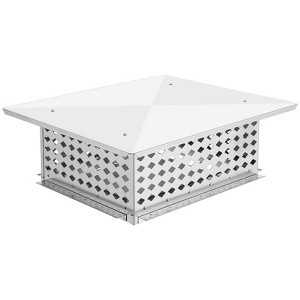 304 Stainless Steel Chimney Cap Cover - Adjustable Fireplace Flue Vent Top with Metal Strips, Screws & Gloves Included - 1 of 4