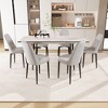 NicBex Kitchen Table Chairs Set Extendable Dining Room Table with MDF Tabletop and 6 Thick Cushion PU Chairs for Dining Room - 3 of 4