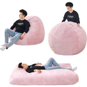 ROOMTEC Giant Bean Bag Chair Bed, Convertible Beanbag Folds from Lazy Chair to Floor Mattress Bed, Large Floor Sofa Couch, Machine Washable - 1 of 4