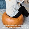 Itopfox Waterproof Faux Leather Pouf Ottoman Foot Rest Cover with Storage Cloth Blanket, Pet-Friendly, Easy Clean, Orange - 3 of 4