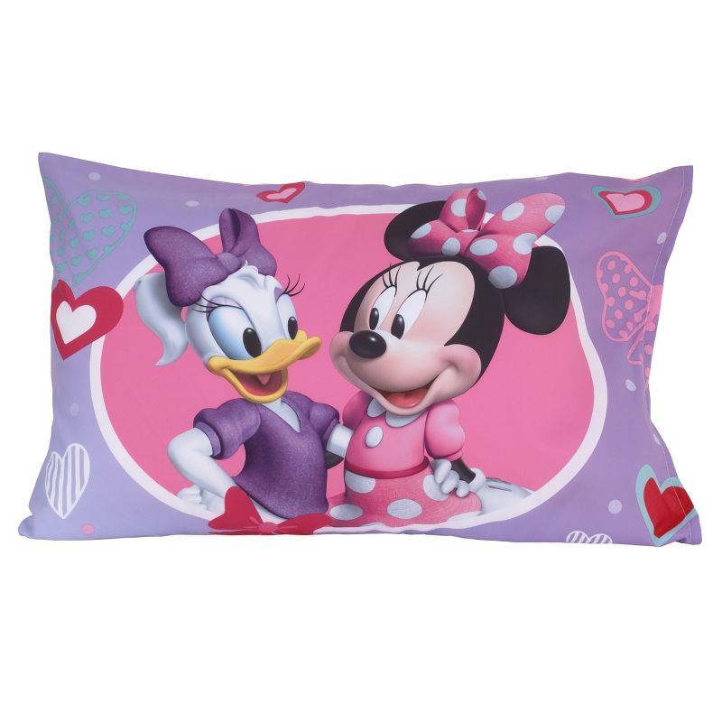 Disney Minnie Mouse Hearts and Bows 4 Piece Toddler Bed Set in Purple, Pink and Turquoise, 5 of 7