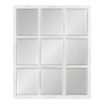 26" x 32" Hogan Windowpane Wall Mirror White - Kate & Laurel All Things Decor