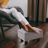 ChicFurnit Ottomans and Benches Storage Ottoman Rectangle Footstool Foot Rest Footstool with Wood Legs for Living Room, Gray, 15.9"*12"*9.8" - 3 of 4