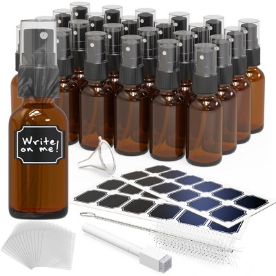 Nevlers 1 Oz Amber Spray Bottles - Leakproof (24pk)