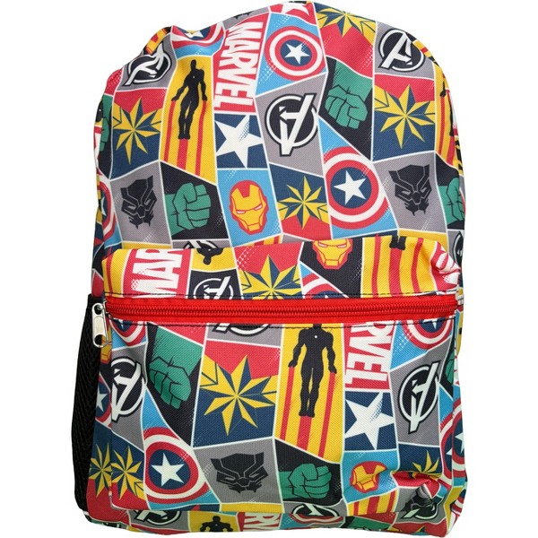Mochila escolar Marvel de nylon de 16" para niños con bolsillo frontal 2