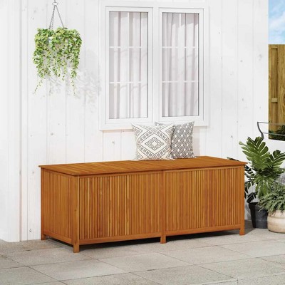 vidaXL Storage Box Brown Solid acacia wood, Polyethylene Large Storage