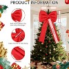 TackView Satin Christmas Tree Topper Bow with 24 Short Ribbon Bows – 25-Piece Wired Decorative Set - 2 of 4