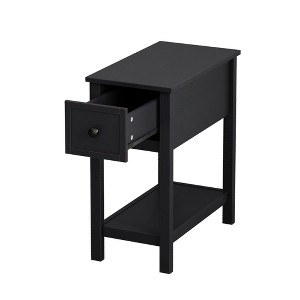 ChicFurnit Nightstand Space Saving Table with Drawer and Shelf for Living Room, Brown, 26.97"*14.76"*7.48" - 1 of 4