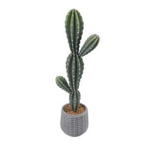 34.6 Inch Artificial Cactus Plant, Faux Desert Cacti Potted Plant, Realistic Fake Cacti Saguaro for Home Office Foyer Porch Decor, Housewarming Gift - 1 of 4