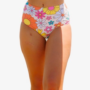 Calypsa Women's Plus Size High Waisted Full Coverage Bikini Bottom - 1 of 3