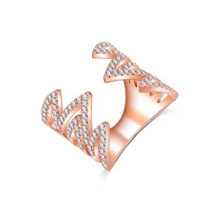 Maya Gold Plated Cubic Zirconia Wrap Ring Adjustable Women Ginger Lyne Collection - 1 of 4