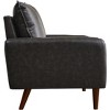 Modern Sofa Leather Couch with Wooden Legs for Living Room Office - 2 of 4