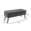 Gulches 43.3"W Dark Gray Leather Storage Ottoman Bench - Tufted Upholstered Bench with Safety Hinge, 300LBS Capacity, Solid Wood - 3 of 4