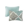 Sapphtopaz Bedding Quilt Set Tradition Style Comforter Set Small Leaf Print Cotton Quilt Set 6 Piece with Throw Pillows - 4 of 4