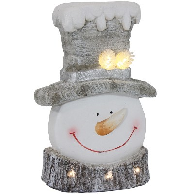 Sunnydaze Indoor Frosty Friend Snowman with Battery-Operated LED Lights Winter Holiday Statue Decoration - 15"