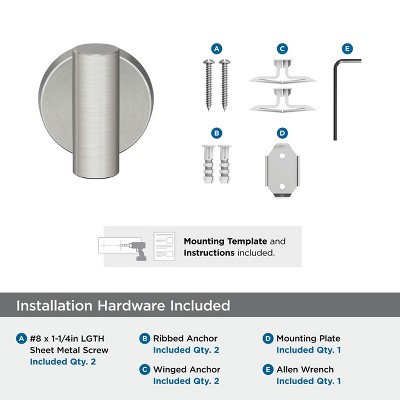 Stainless Steel Modern Single Prong Wall Hook