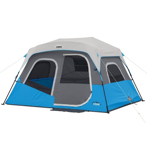 This Core 6 Person Straight Wall Cabin Tent with a Screen Room is