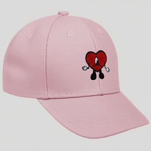 Anna-Kaci Women's Embroidered Heart Design Adjustable Baseball Cap - 1 of 4