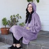 Catalonia Women’s Plush Hoodie Sweatshirt Dress, Casual Snuggly  Pullover Sweater with Kangaroo Pocket, Womens Fall Tops, One Size - 4 of 4