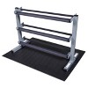 Body-Solid Rubber Dumbbell Set with 3 Shelf Rack and Vinyl Mat - 5-50lbs - 3 of 4