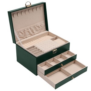 YIYIBYUS Watch Box Case for Men Women, Mens Jewelry Organizer Watch Holder, PU Watch Storage Box with Pillow - 1 of 4