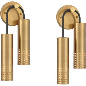 Possini Euro Design Celine 16" High Warm Gold 2-Light Wall Sconce Set of 2 - 1 of 4