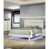 TiramisuBest Modern White 3pc Bedroom Set Queen Size Bed w LED 2x Nightstands Mattress Ready Furniture Acrylic Trim - 2 of 4