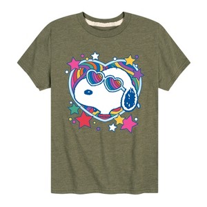 Boys' - Peanuts - Snoopy Groovy Heart Short Sleeve Graphic T-Shirt - 1 of 4