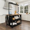 Wooden Kitchen Island with Power Outlet & LED Lights, Bakers Rack with Storage, Large Kitchen Island Table, Coffee Bar Table - 3 of 4