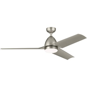 54" Kichler Fit Brushed Nickel LED Outdoor Ceiling Fan with Remote - 1 of 2